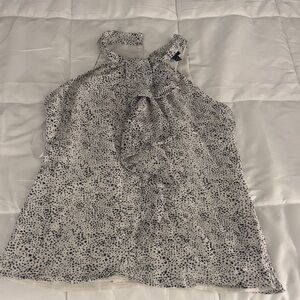 Ann Taylor Silk Elegant Black and White Halter Top